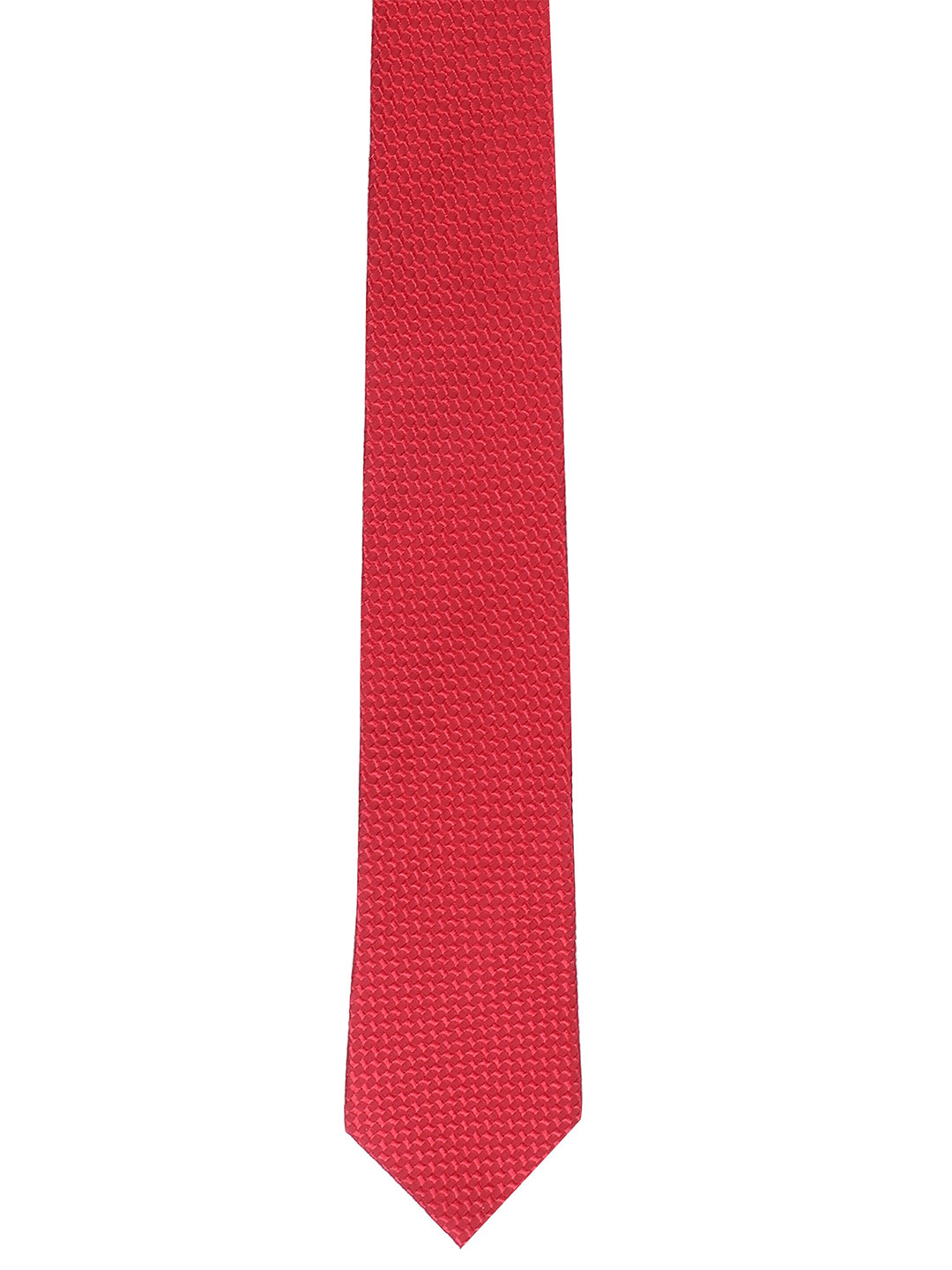 Alvaro Castagnino Men Red Woven Design Broad Tie