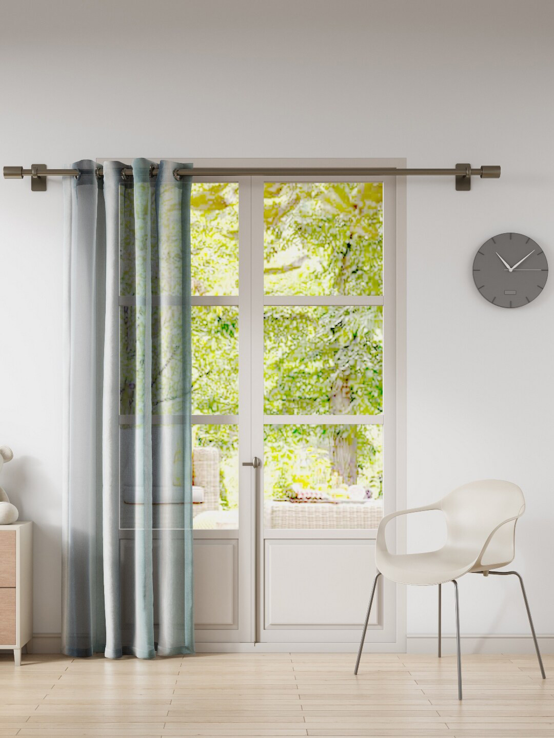 DDecor Blue & Green Sheer Door Curtain