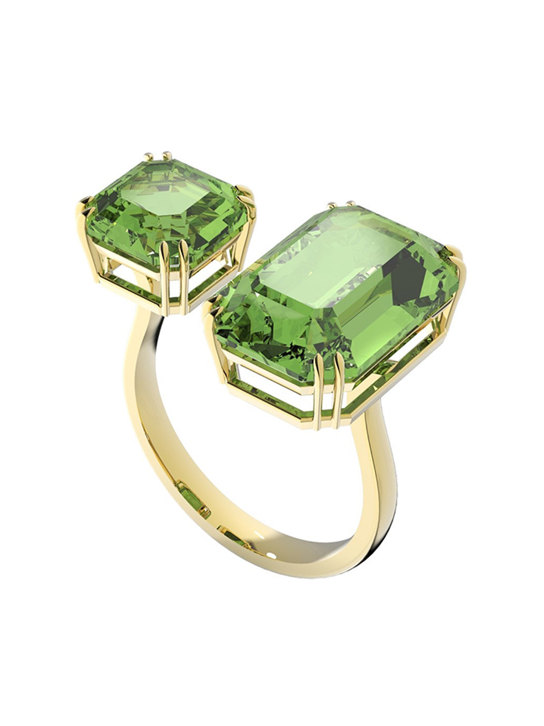 SWAROVSKI Women Green Gold-Plated Millenia Cocktail Ring