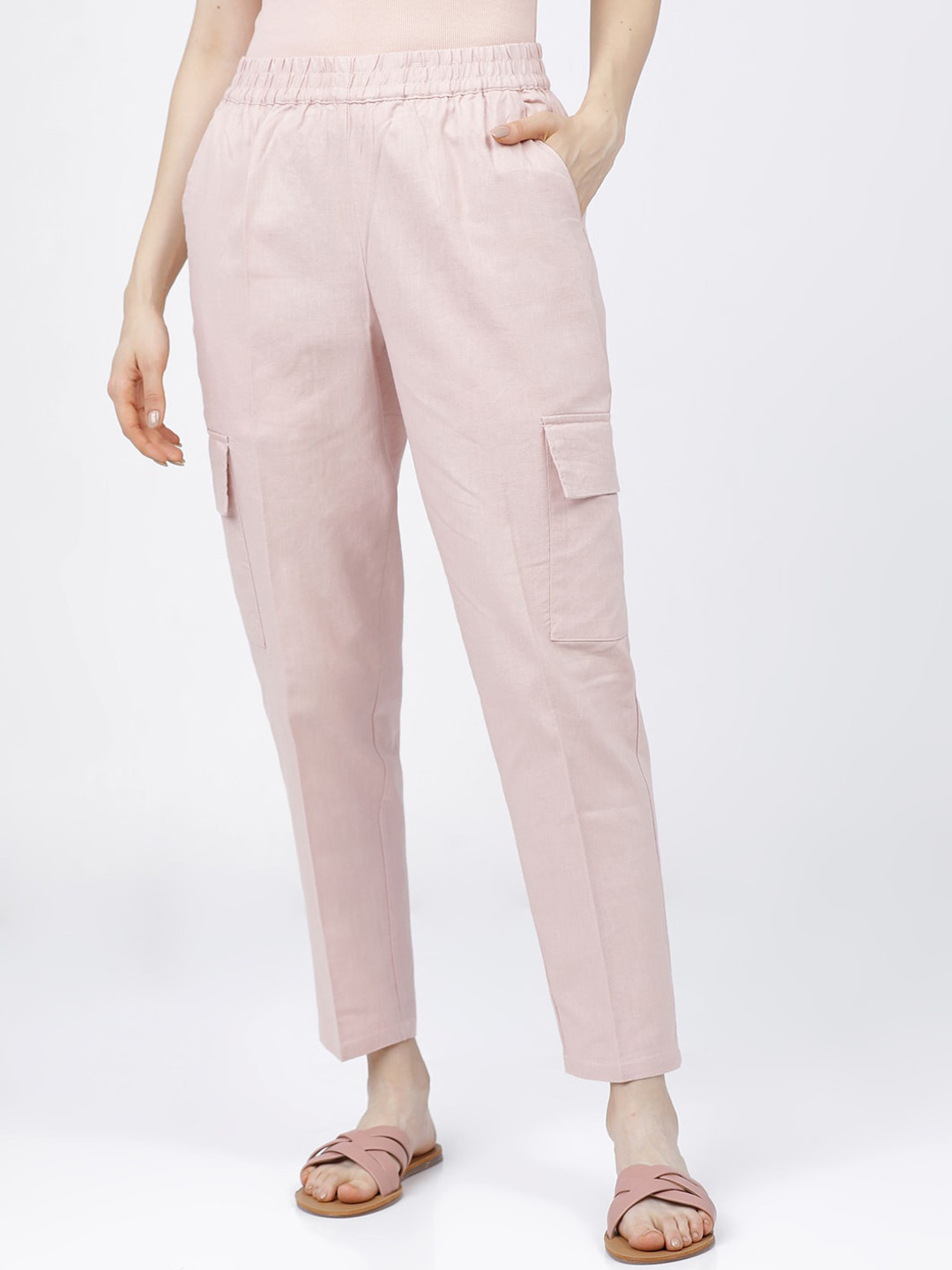 Tokyo Talkies Women Pink Cargos Trousers