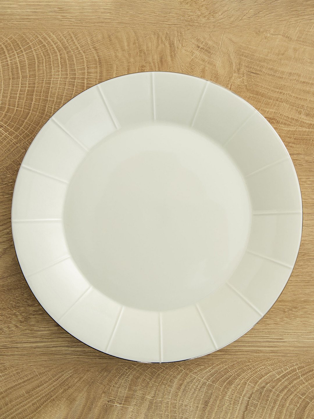 Home Centre White Ceramic Glossy Dinner Plate