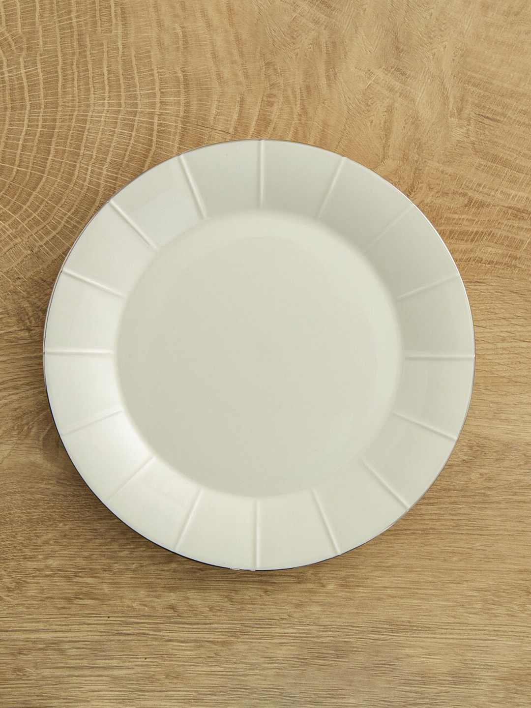 Home Centre White Textured Ceramic Bliss Side Plate