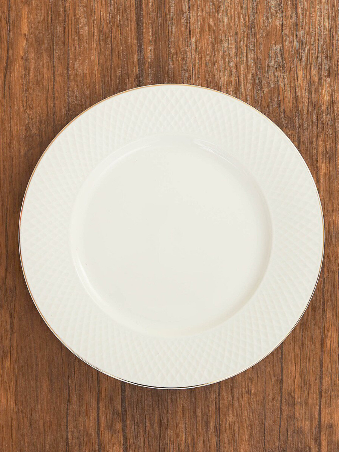 Home Centre White 1 Piece Ceramic Matte Plate