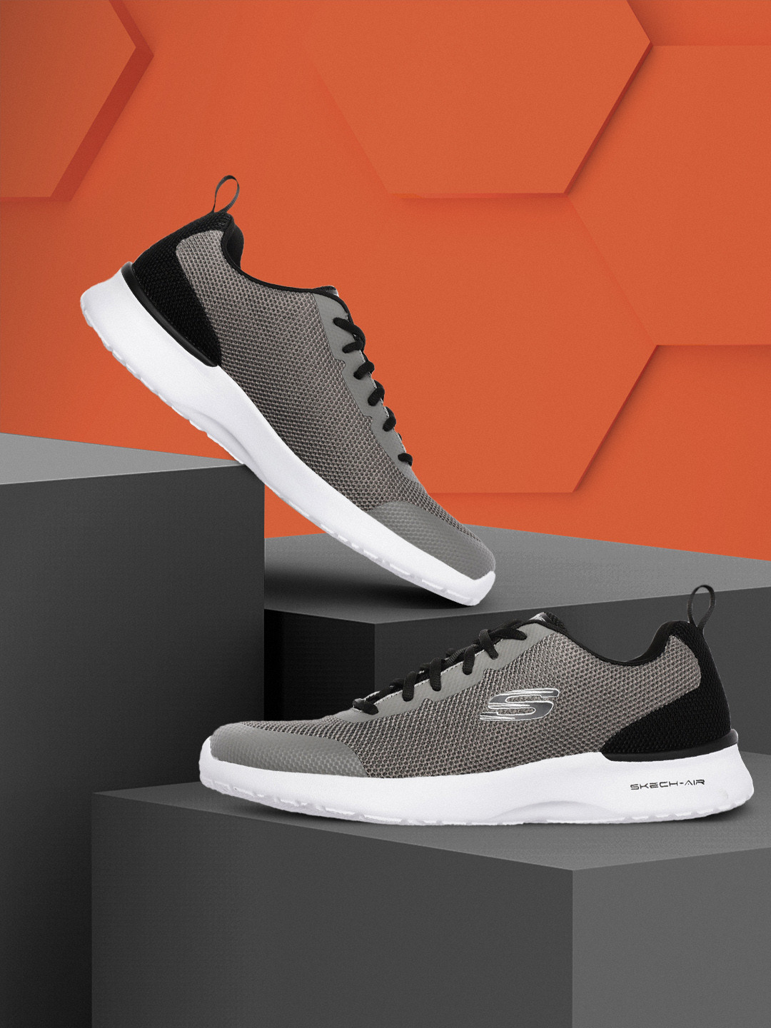 Skechers Men Grey AIR DYNAMIGHT - WINLY Running Shoes