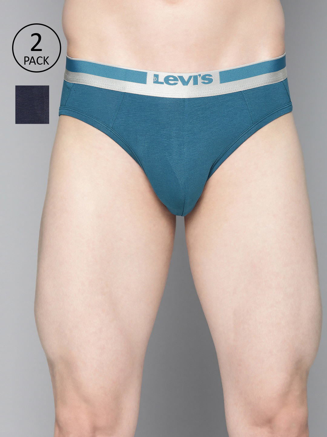 Levis Men Pack of 2 Solid Micro Modal Strech Supima Cotton Ultra Soft Brief