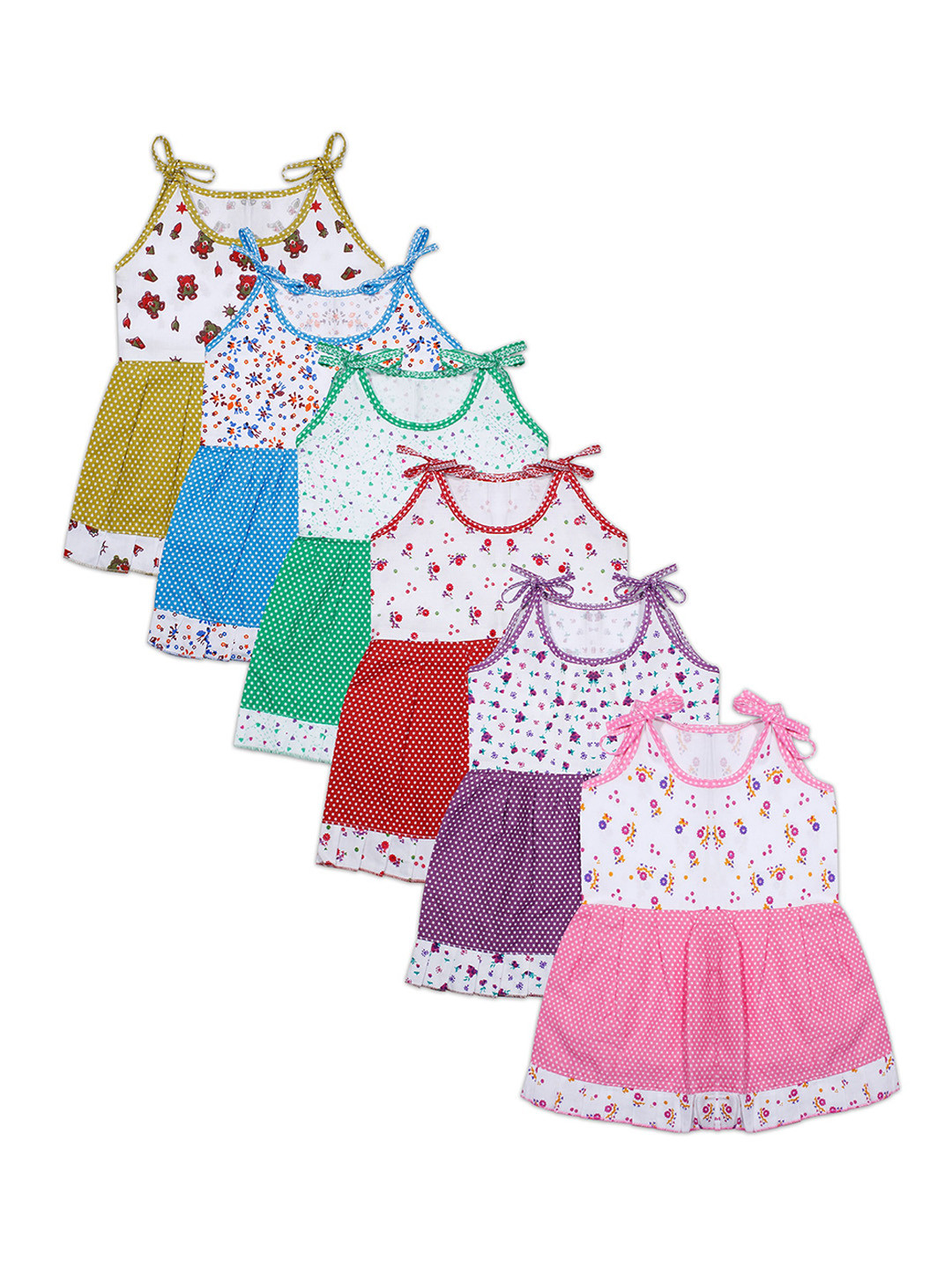 Luke & Lilly Infants Pack of 6 Yellow & Pink Floral Dress