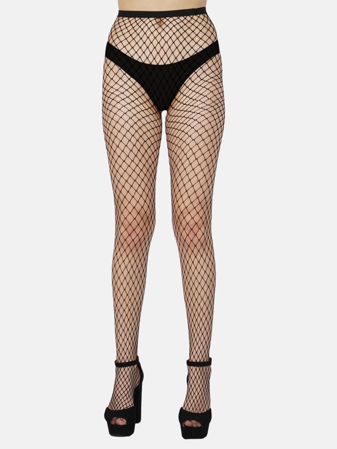 N2S NEXT2SKIN Women Black Fishnet Patterned Mesh Pantyhose Stockings