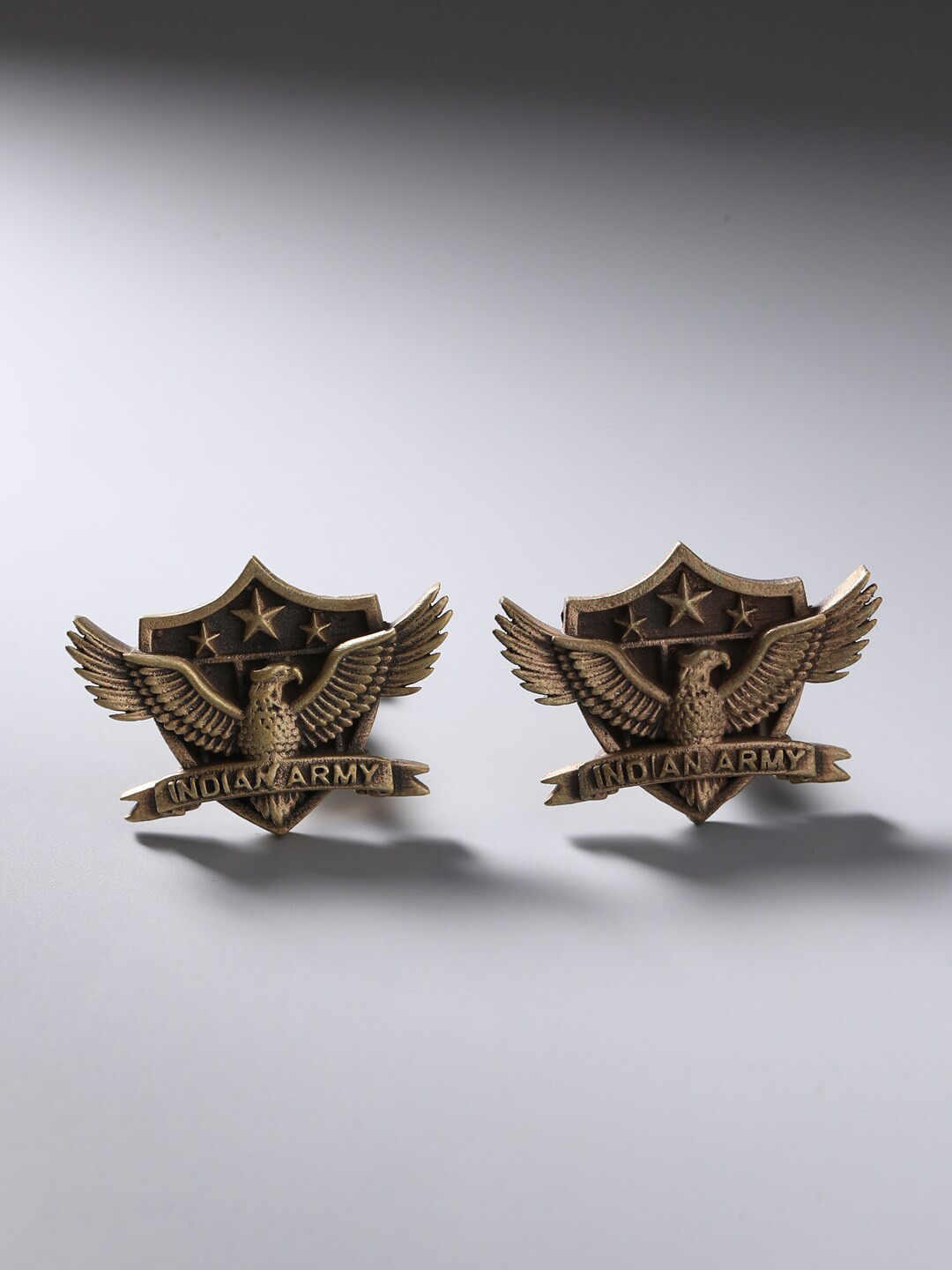 COSA NOSTRAA Gunmetal-Toned The Indian Army Cufflinks