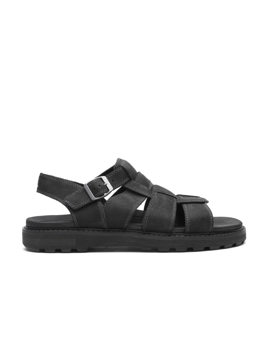 Buy Cat Men Black Gallant Leather Sports Sandals Sports Sandals