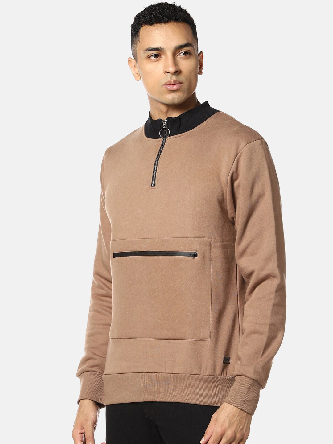 Campus Sutra Men Brown Sweatshirt