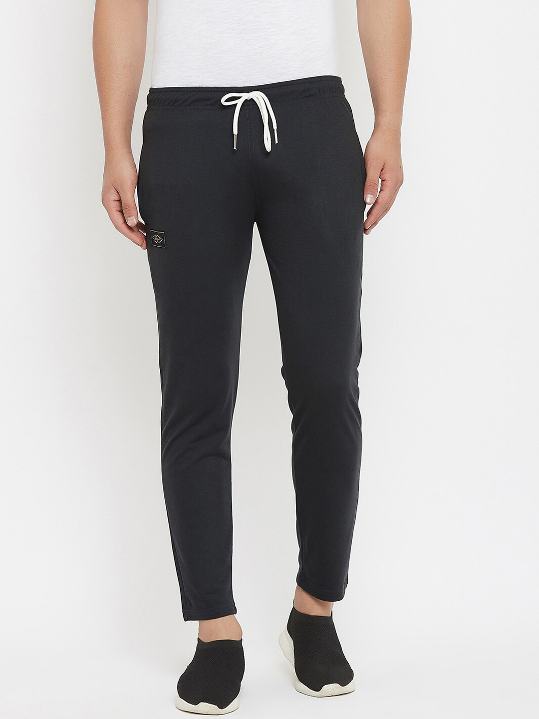 Zigo Men Navy Blue Solid Slim-Fit Track Pants