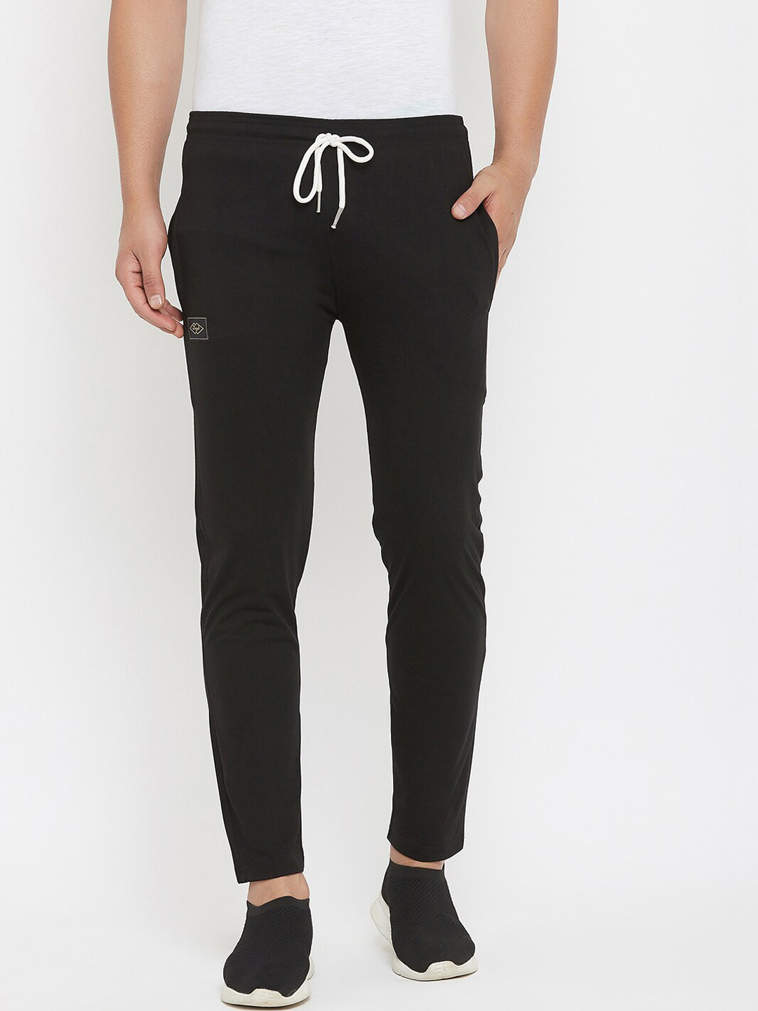 Zigo Men Black Solid Slim-Fit Track Pants