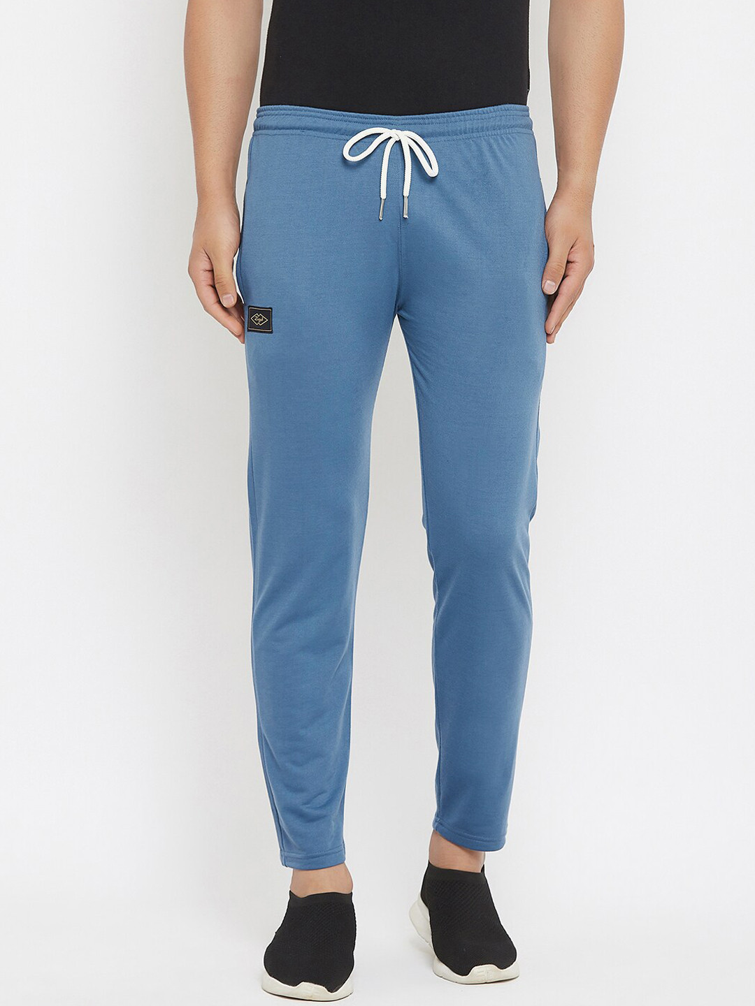 Zigo Men Blue Solid Slim-Fit Track Pants
