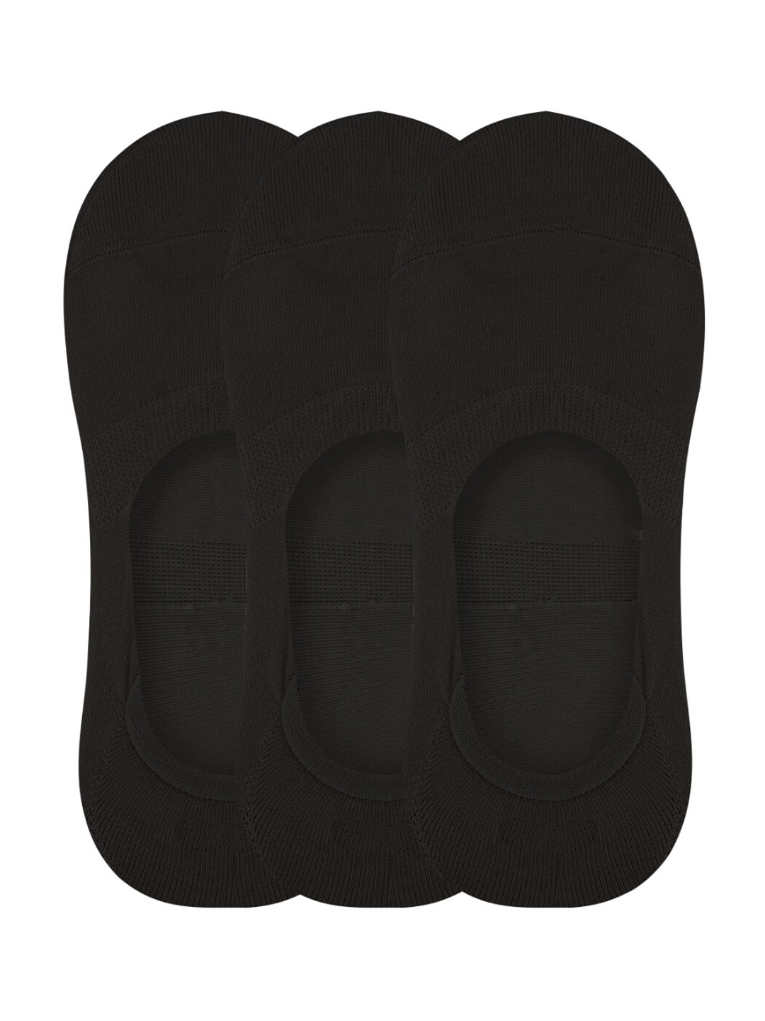 N2S NEXT2SKIN Women Pack Of 3 Black No Show Invisible Cotton Shoe Liners