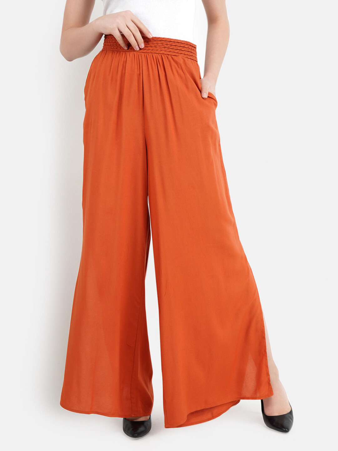 Aditi Wasan Women Coral Knitted Palazzos