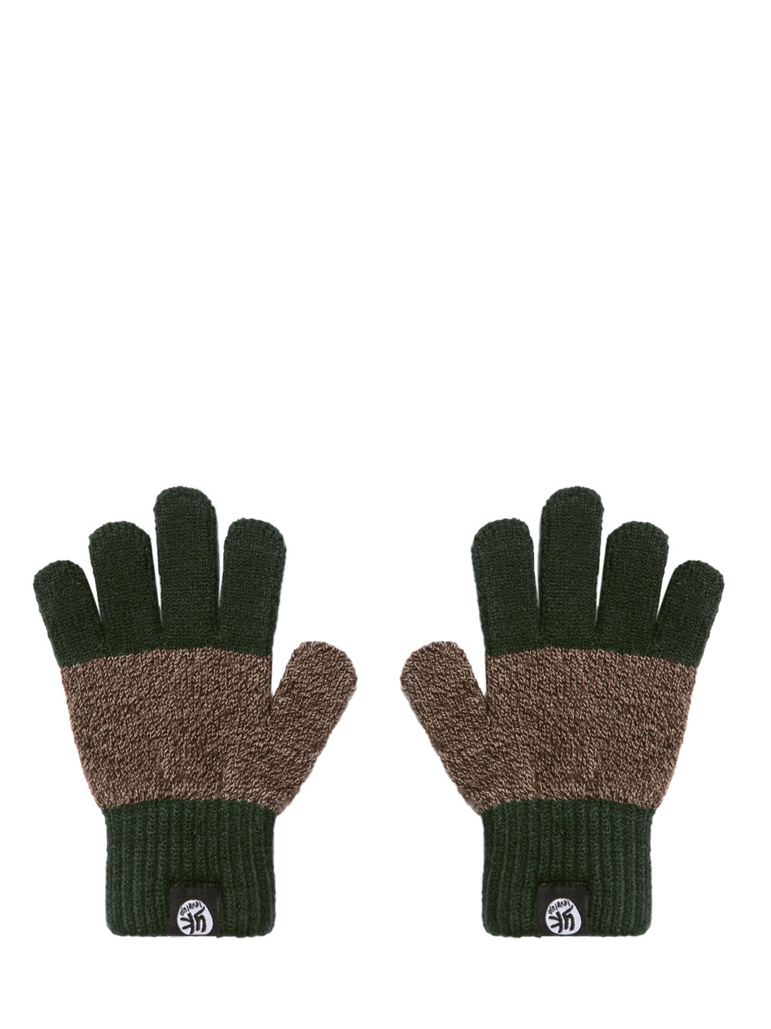 YK Kids Brown & Olive Green Colourblocked Hand Gloves