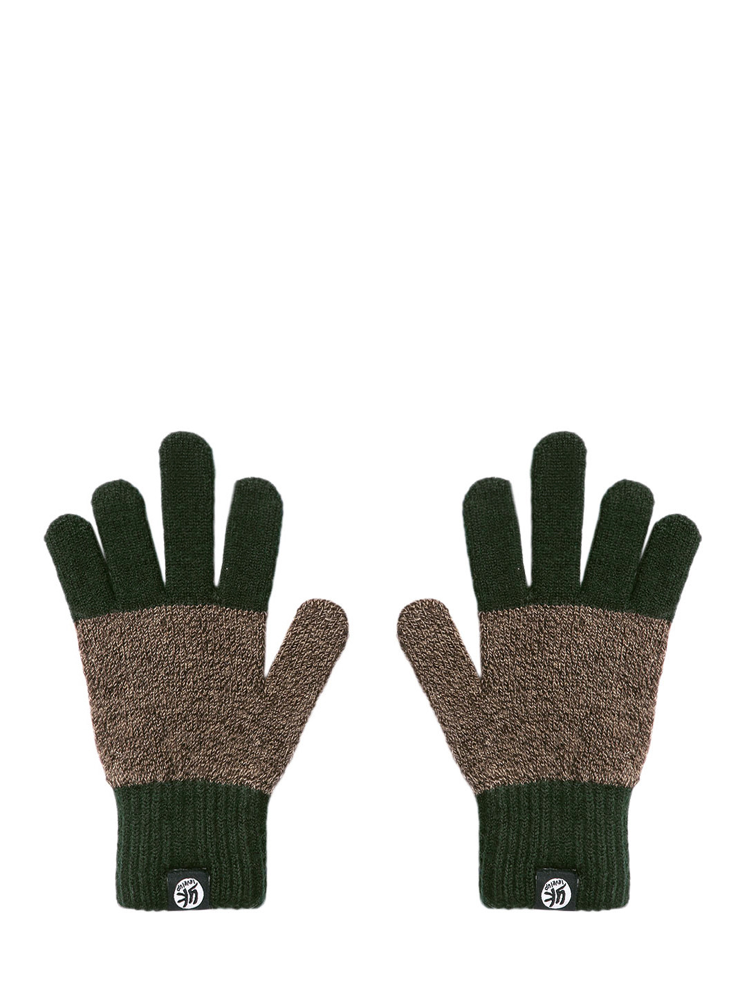 YK Kids Brown & Olive Green Colourblocked Hand Gloves