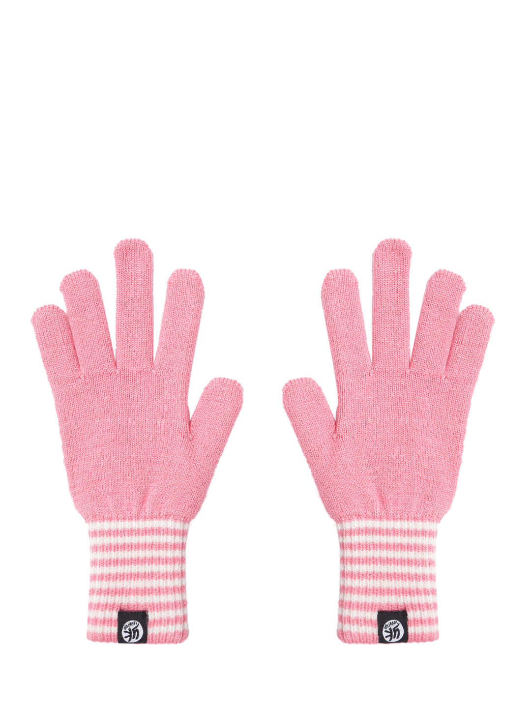 YK Kids Pink & White Striped Detail Hand Gloves