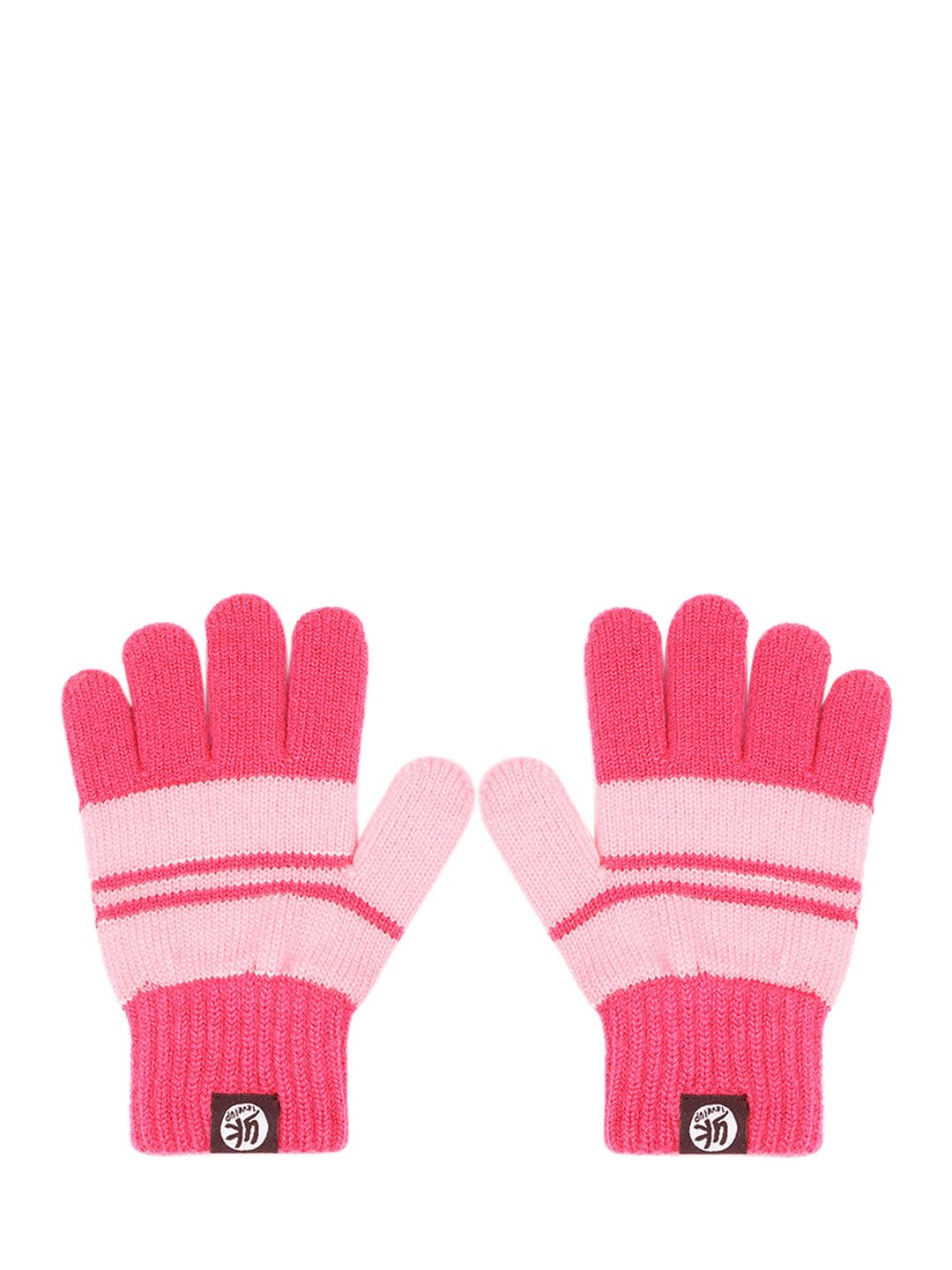 YK Kids Pink Striped Acrylic Gloves