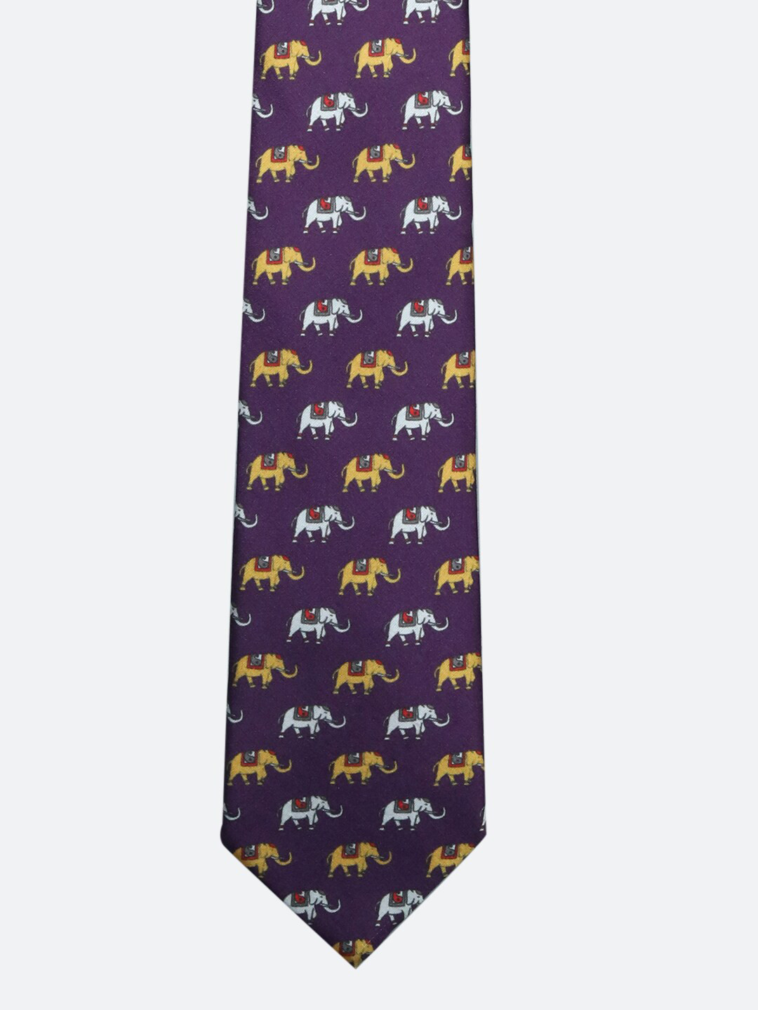 Tossido Men Purple & Mustard Printed Broad Tie