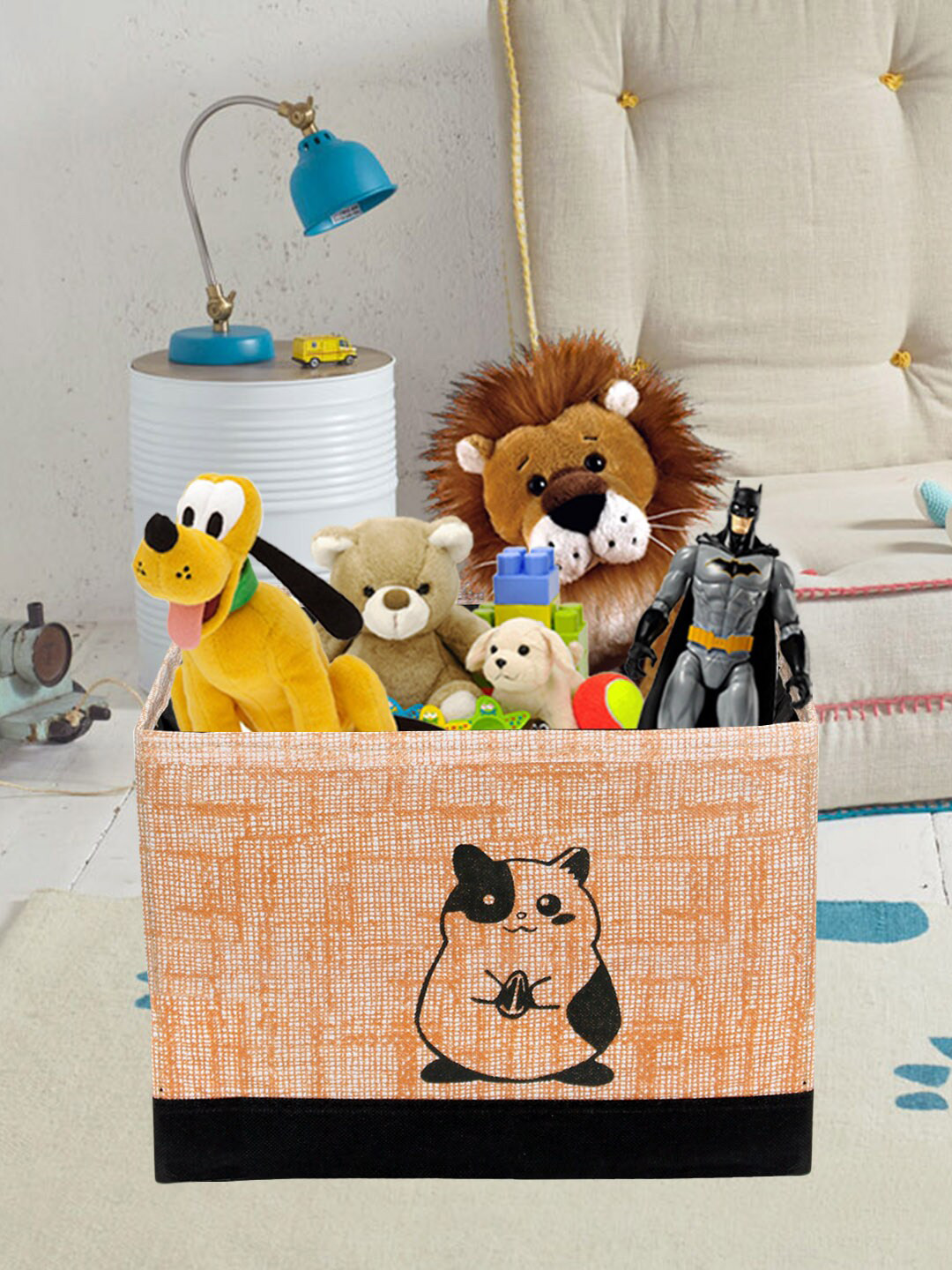 prettykrafts Brown & Black Cat Printed Multi-Utility Storage Organizer