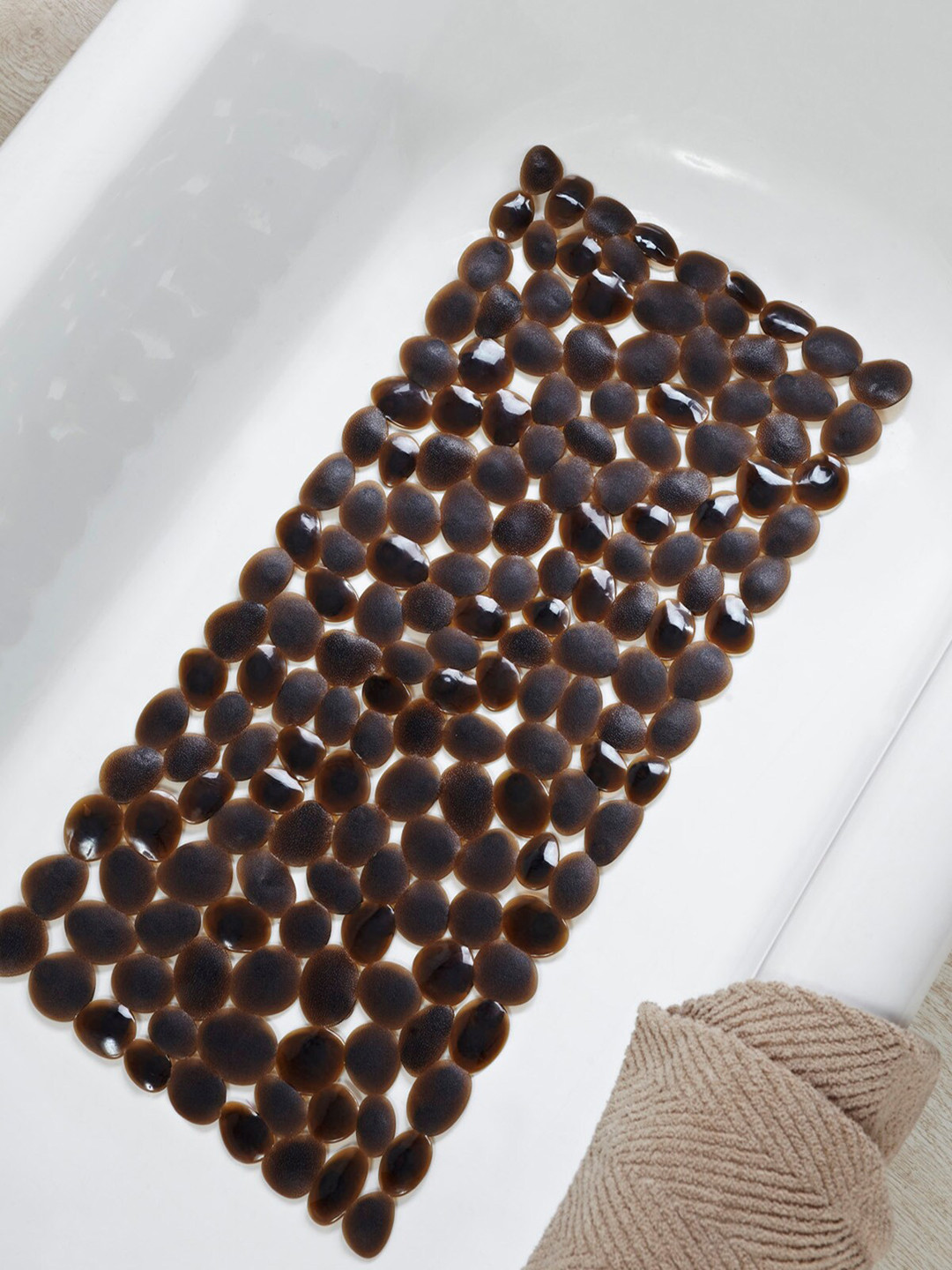 OBSESSIONS Brown Cobble Shower Mat