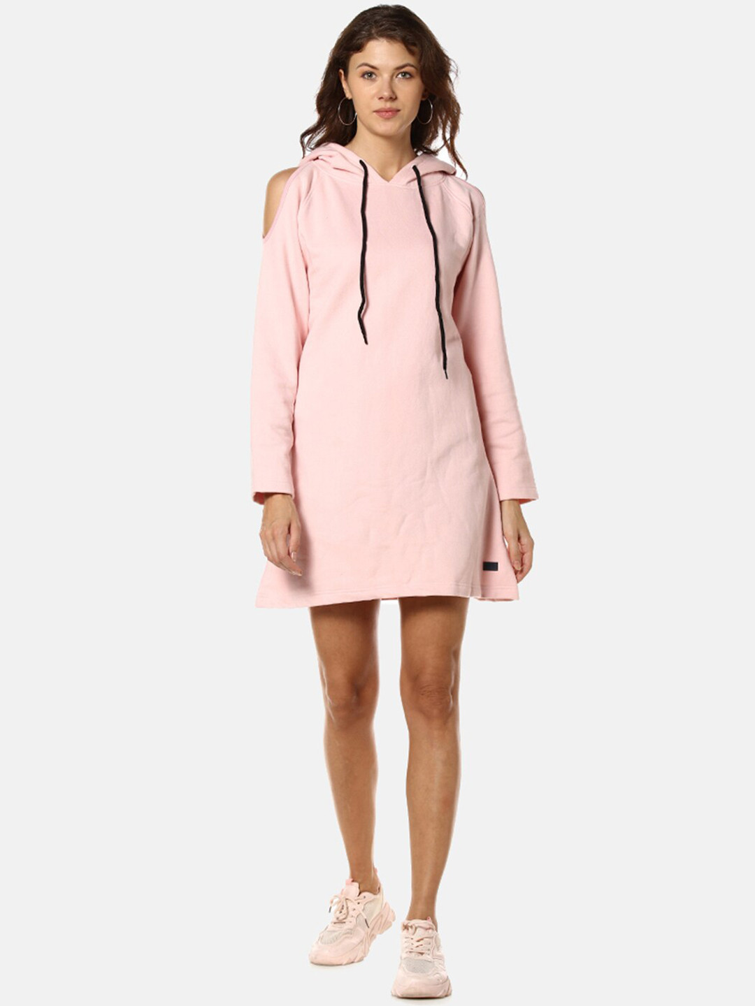 Campus Sutra Women Pink & T-Shirt Dress