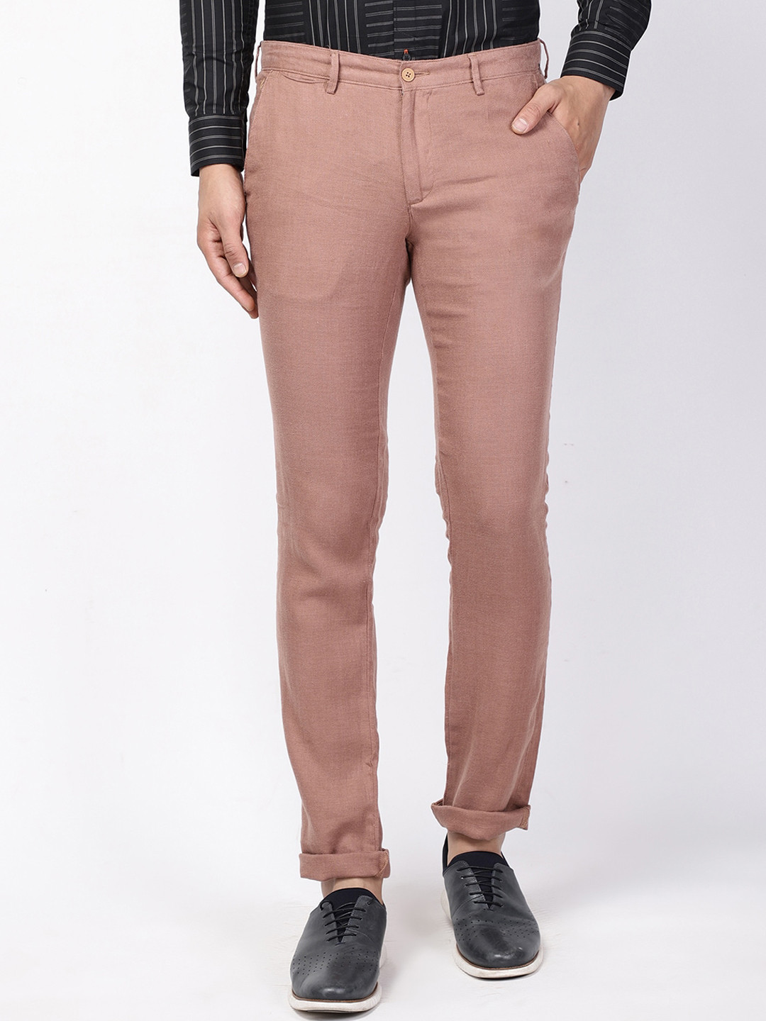 Blackberrys Men Brown Skinny Fit Chinos Trousers
