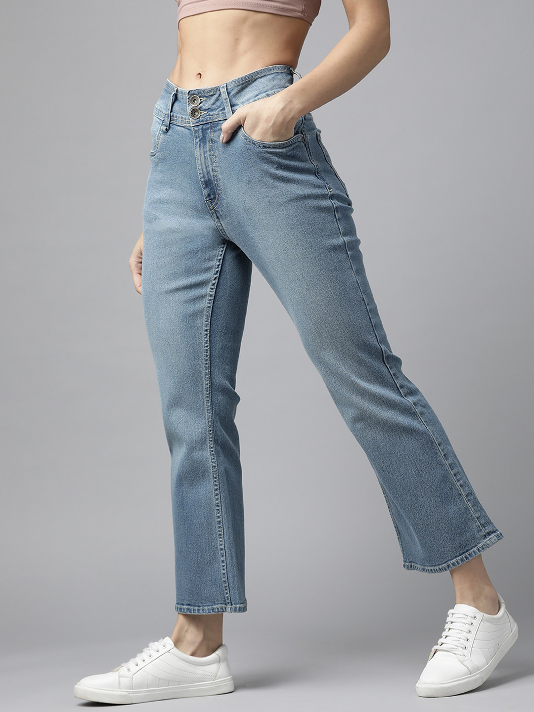 Roadster Women Blue Slim Bootcut High-Rise Light Fade Stretchable Jeans