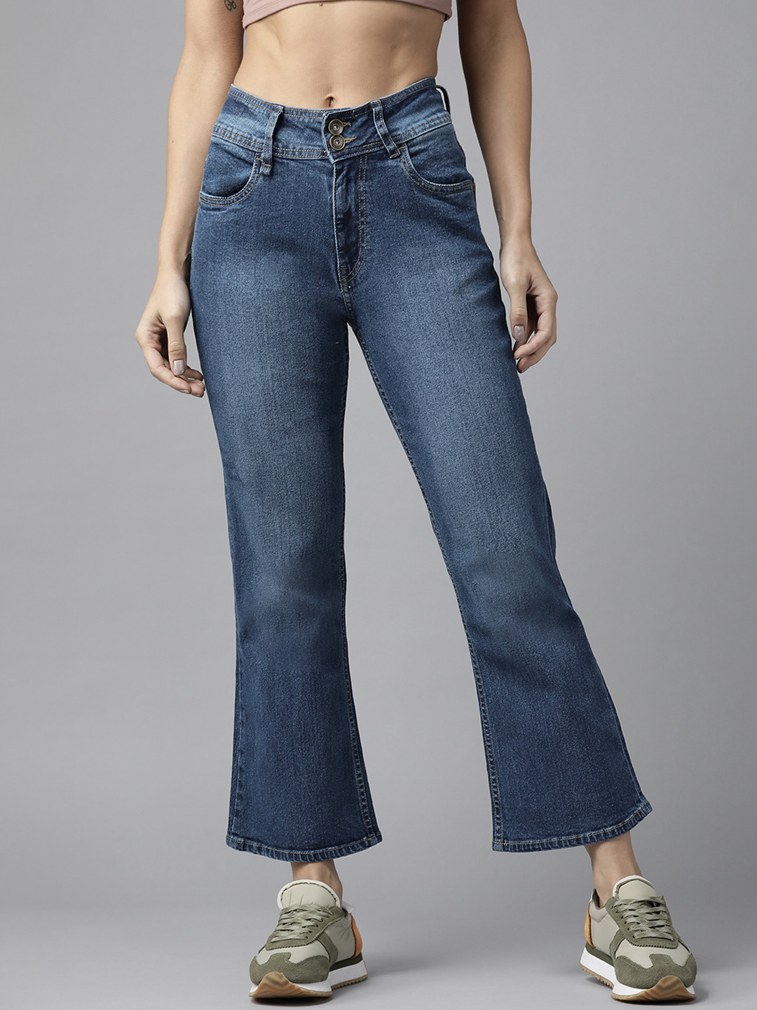 Roadster Women Blue Slim Bootcut High-Rise Light Fade Stretchable Jeans