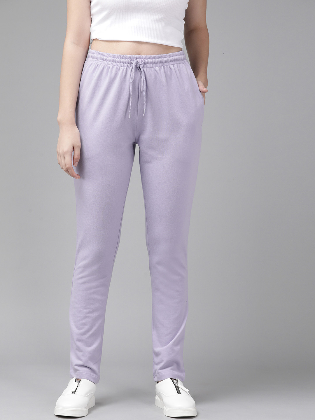 Roadster Women Lavender Solid Track Pants