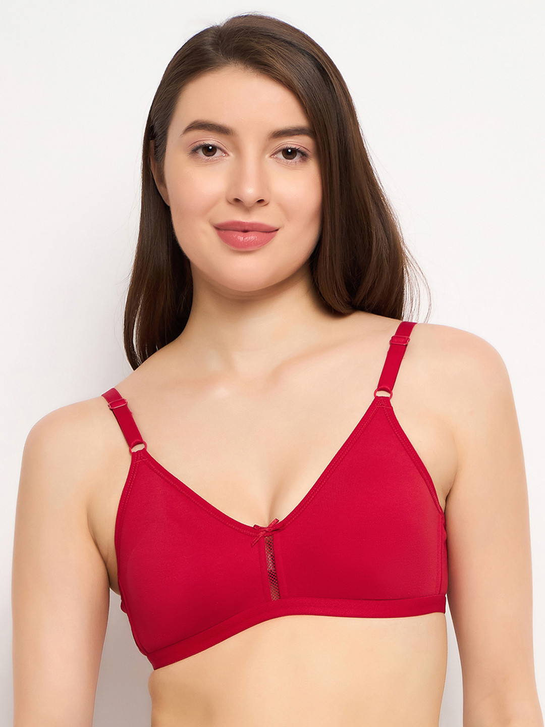 Clovia Red Medium-Coverage Bra BR0638P04
