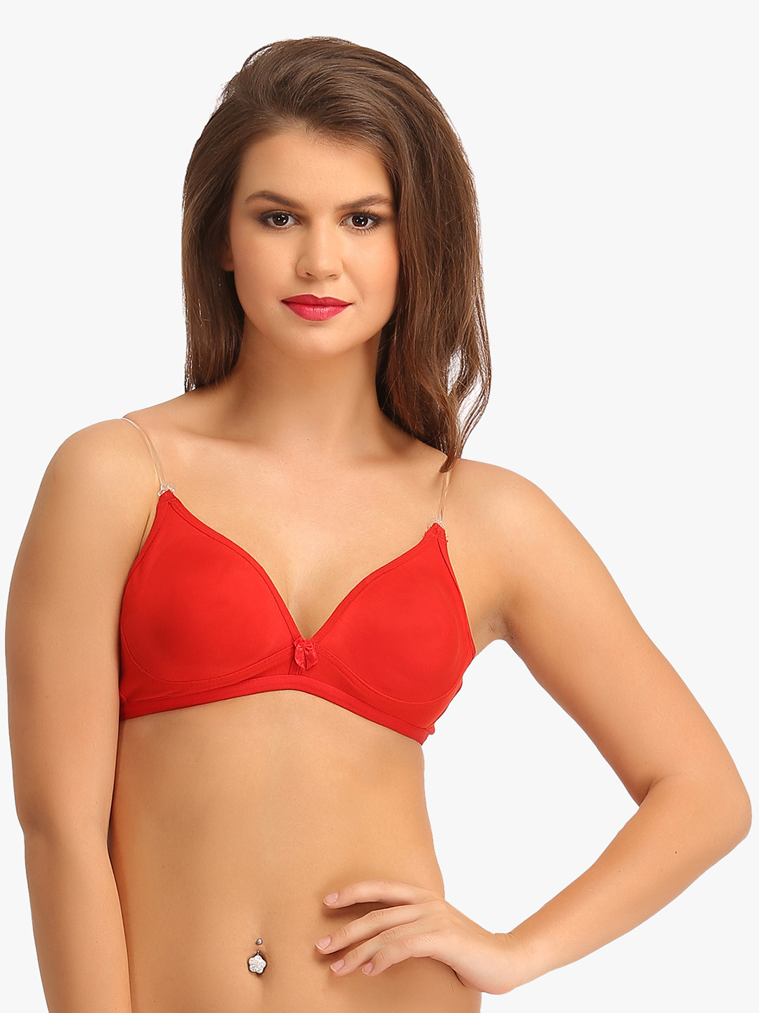 Clovia Cotton Non Padded Wirefree Demi Cup Bra With Detachable Transparent Straps