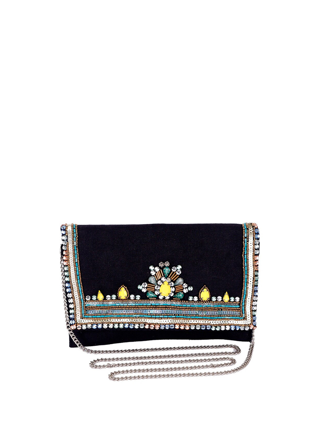 REZZY Women Multicoloured Embellished Purse Clutch