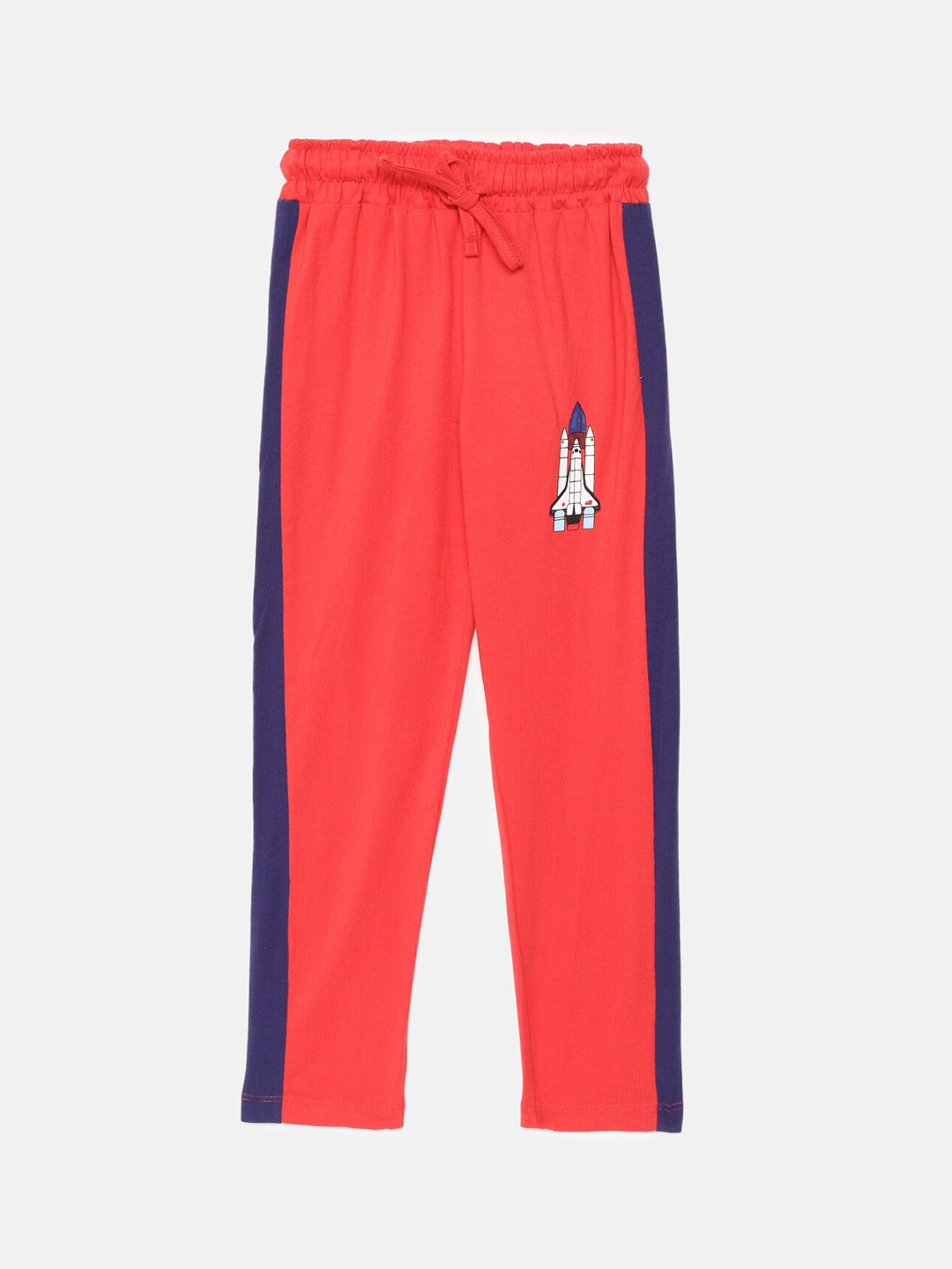 mackly Boys Red Solid Cotton Lounge Pants