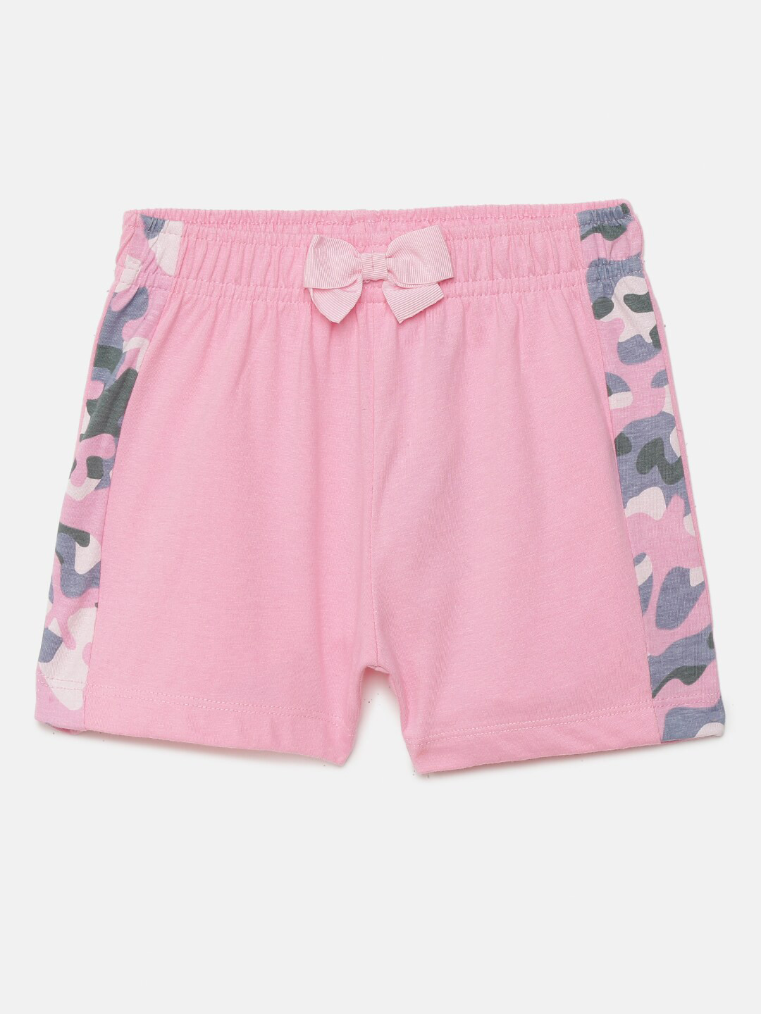 mackly Girls Rose & Blue Printed Lounge Shorts