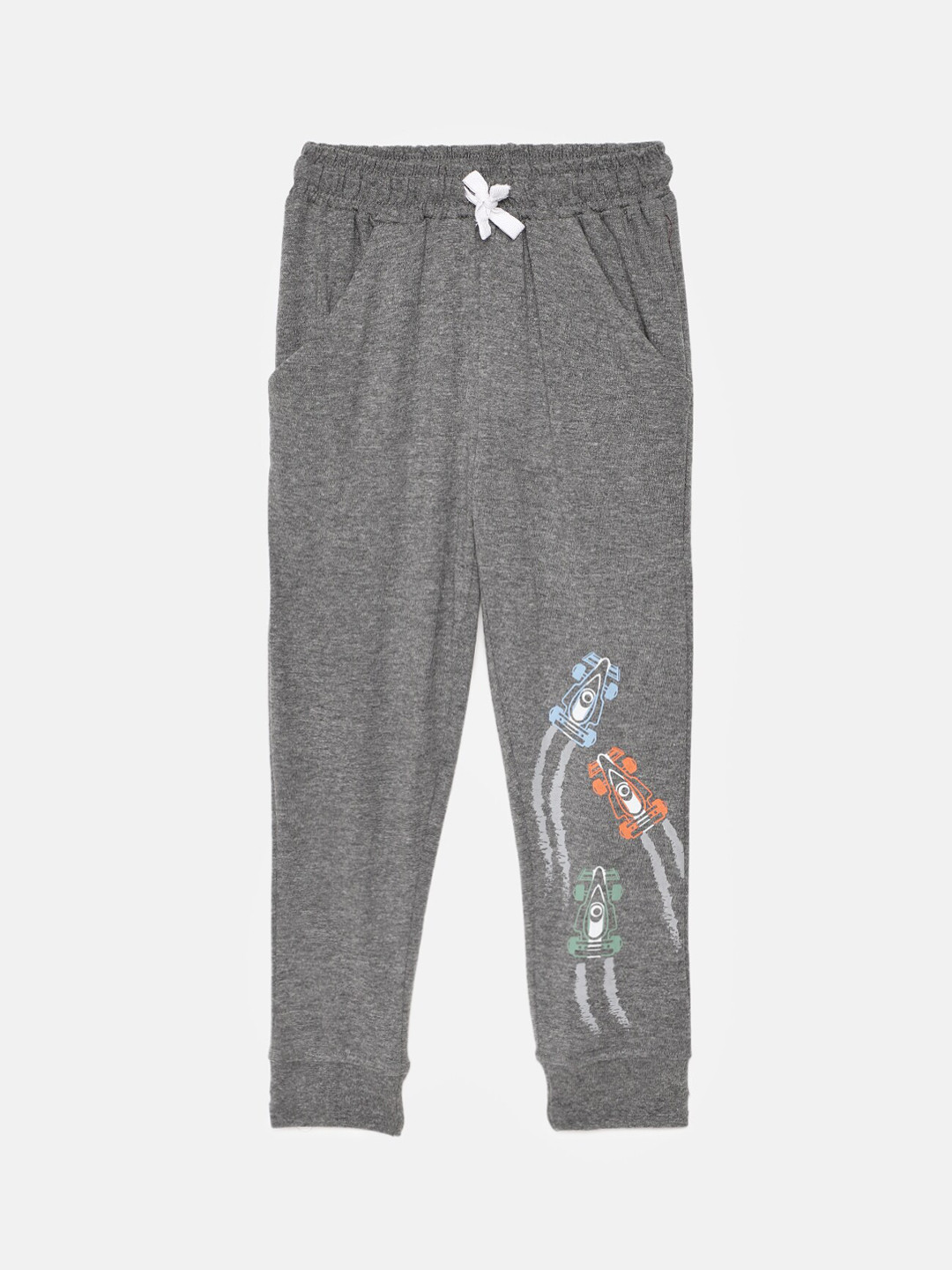 mackly Boys Rust Grey & White Printed Cotton Lounge Pants