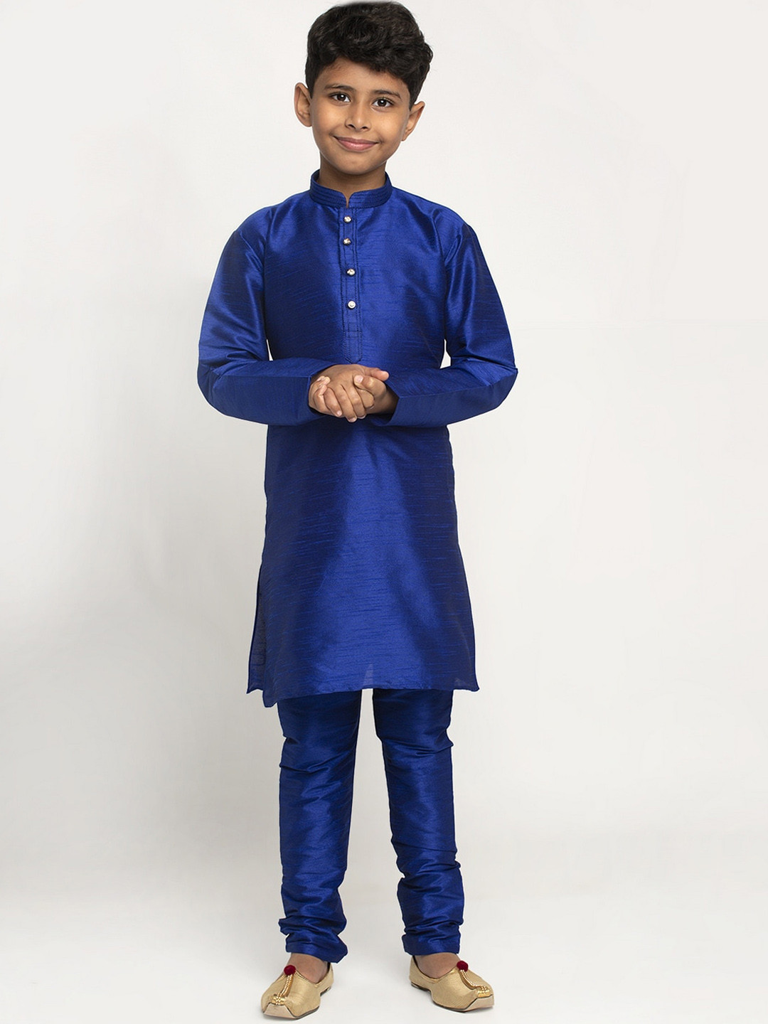 KRAFT INDIA Boys Blue Dupion Silk Kurta with Pyjamas
