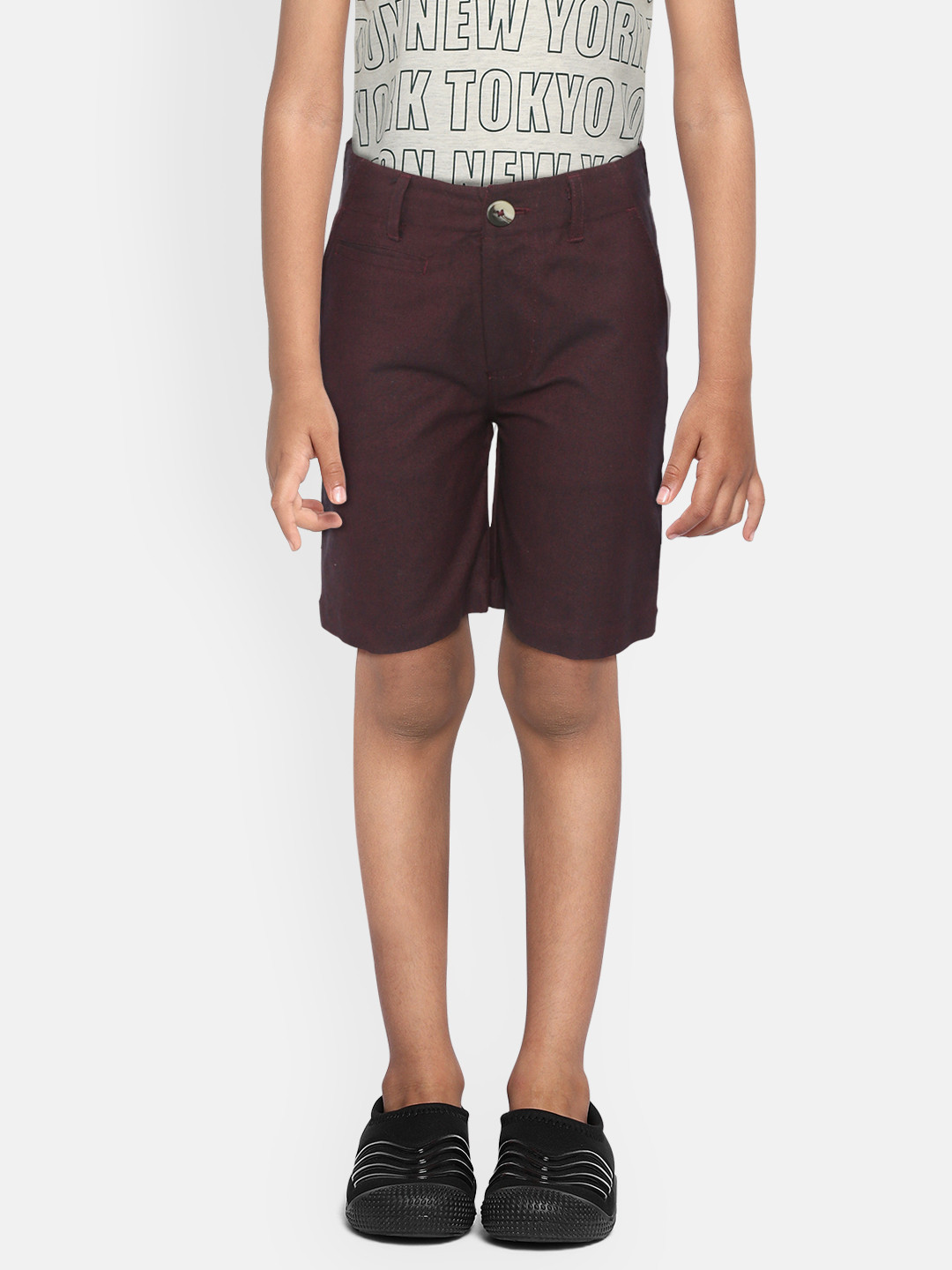 Cherry Crumble Boys Burgundy Mid-Rise Chino Shorts