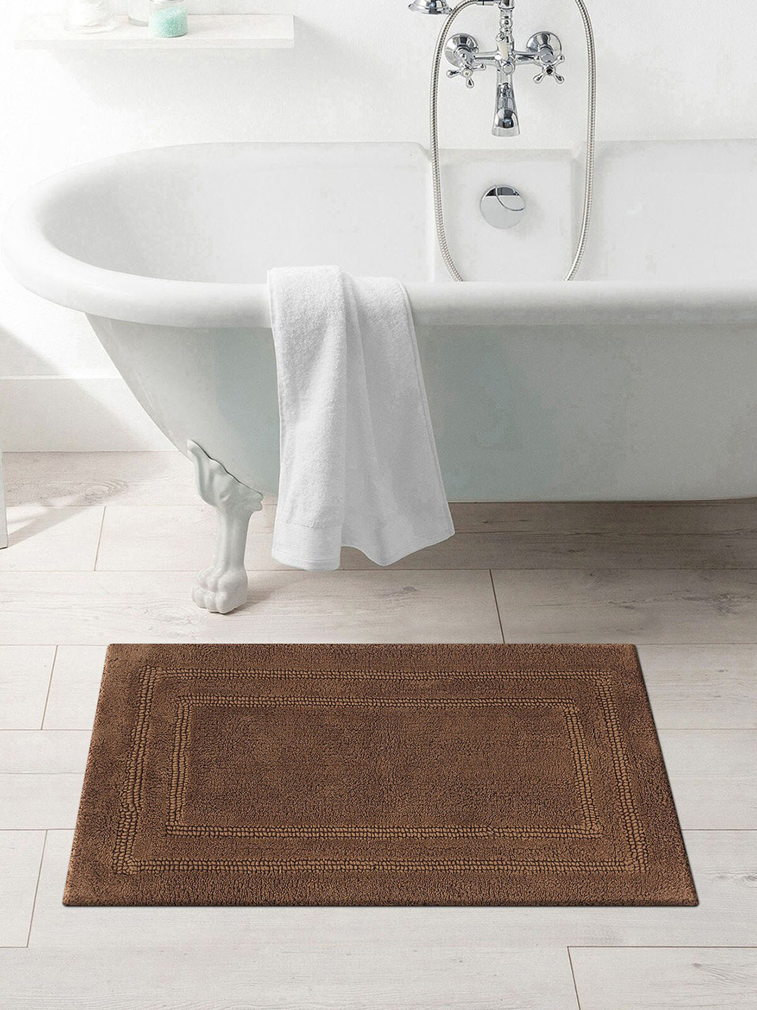 OBSESSIONS Brown Solid Casanova Reversible Bath Rug