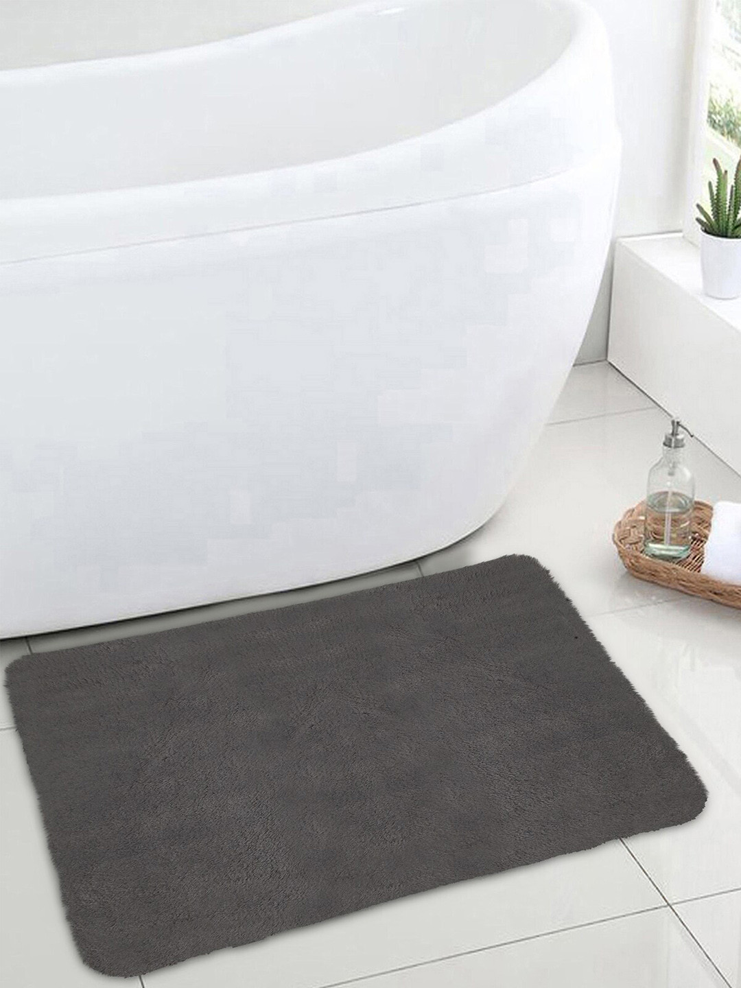 OBSESSIONS Charcoal Grey Solid Galaxy 1000 GSM Anti-Skid Bath Rug