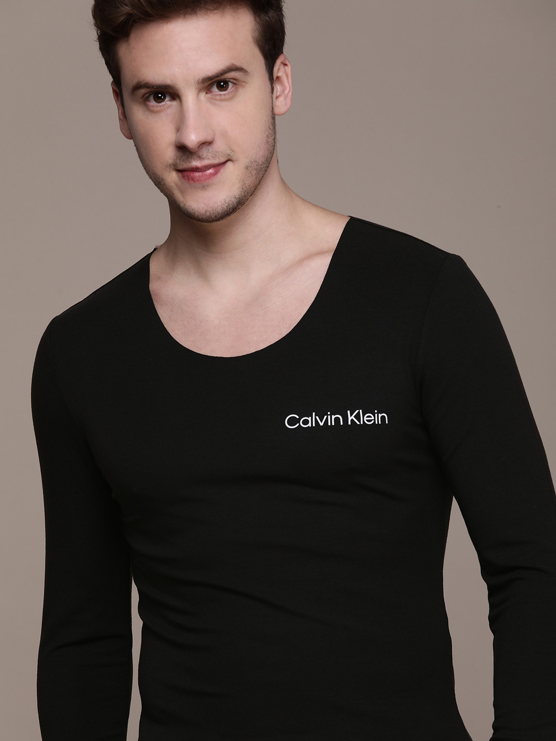 Calvin Klein Underwear Men Black Solid Round Neck Lounge T-shirt