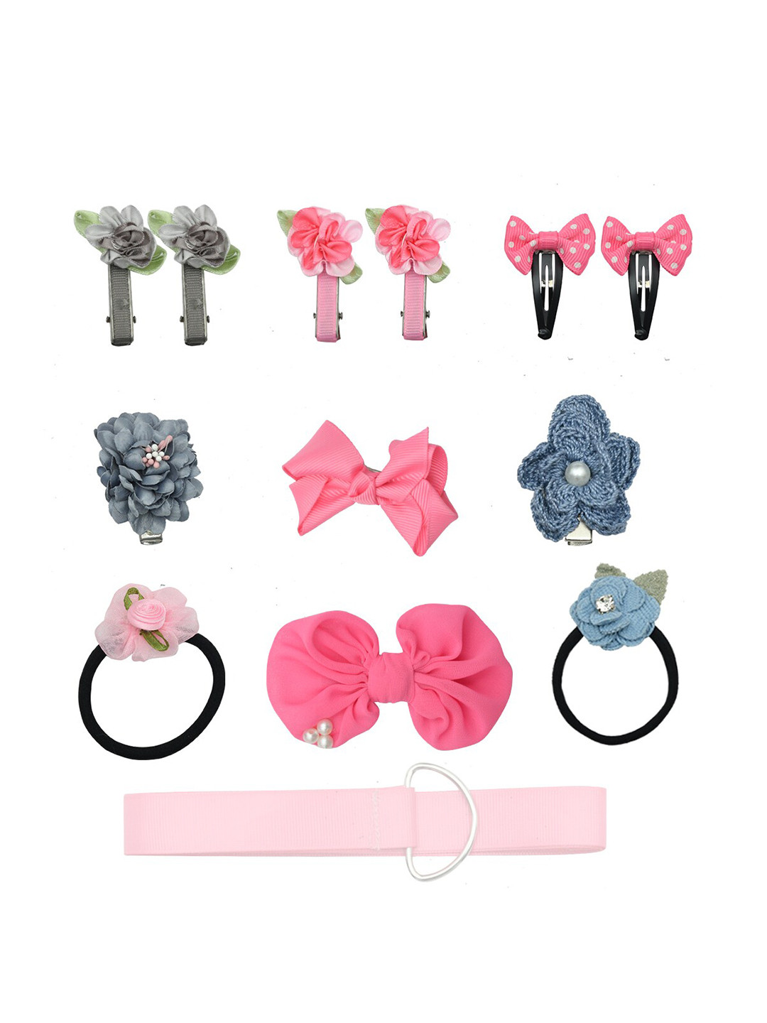 FUNKRAFTS Girls Multicoloured Hair Accessory Set of 12
