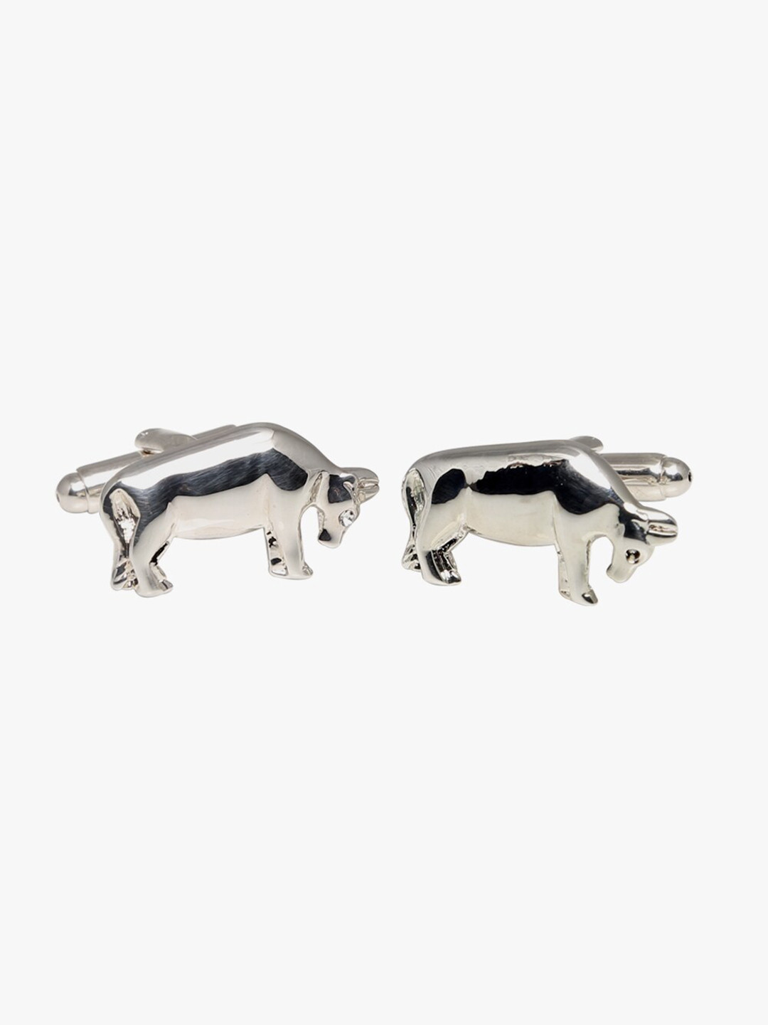 Tossido Silver-Toned Quirky Cufflink