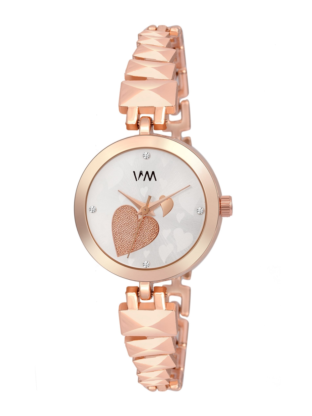 Watch Me Women White Printed Dial   Rose Gold Toned Analogue Watches   PP 017