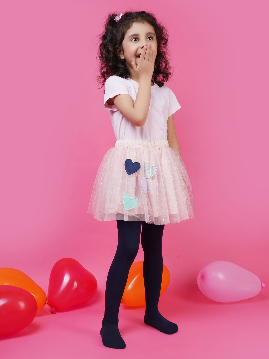 N2S NEXT2SKIN Girls Navy Blue Solid Pantyhose Stocking