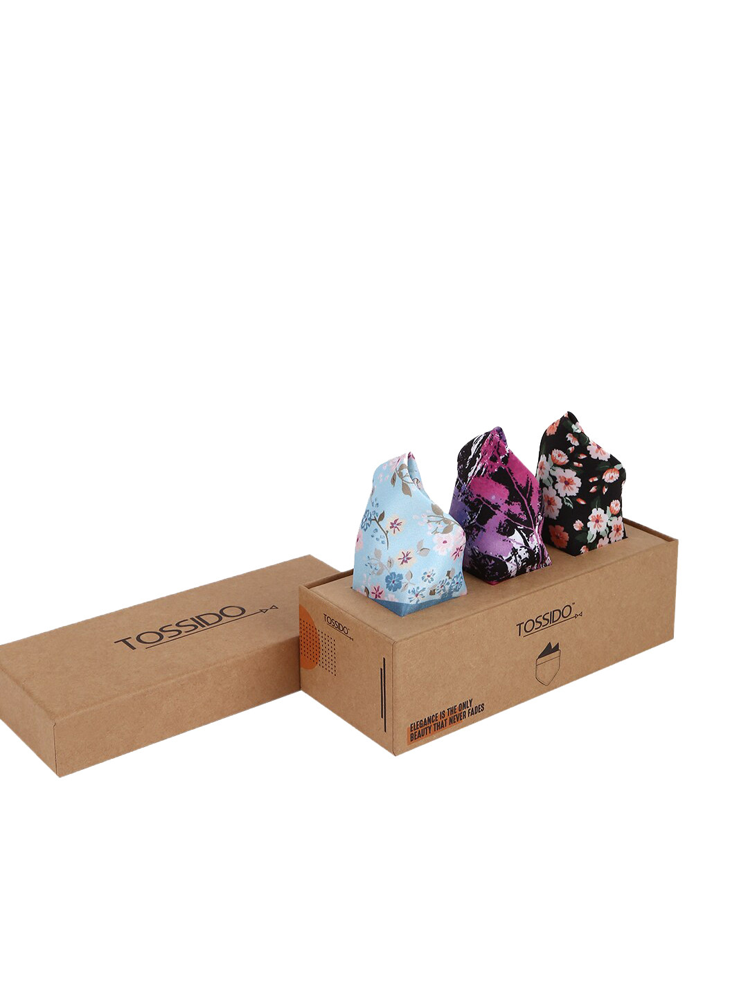 Tossido Mens Pack of 3 Printed Pocket square