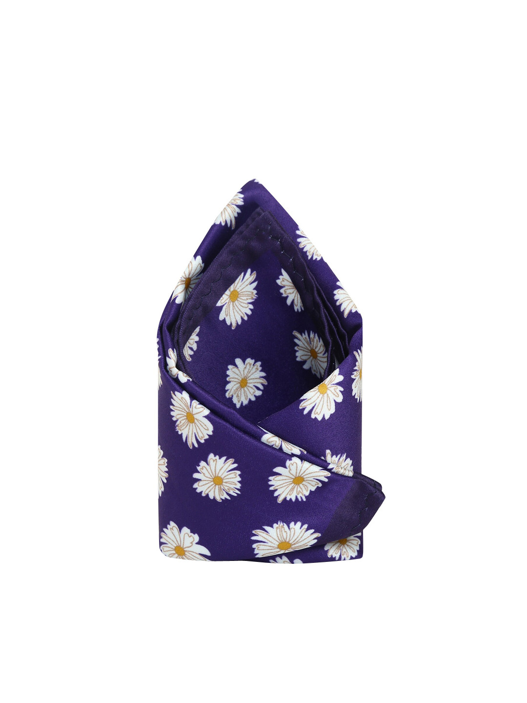 Tossido Men Purple & White Floral Printed Pocket Square
