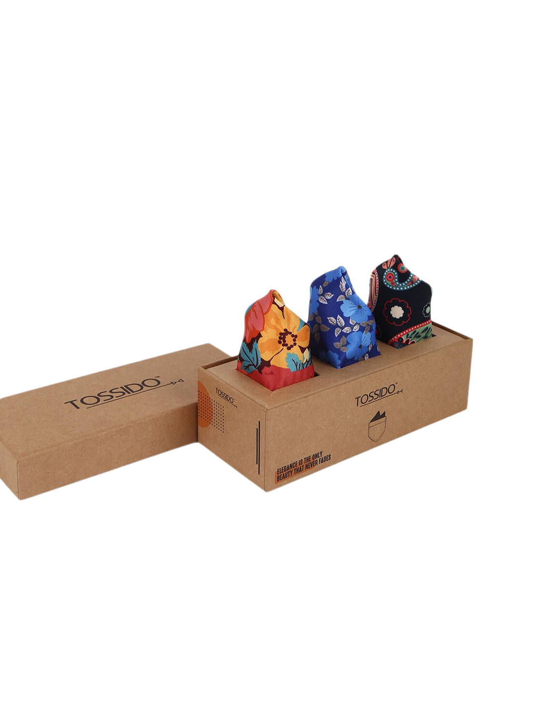 Tossido Mens Pack of 3 Printed Pocket square