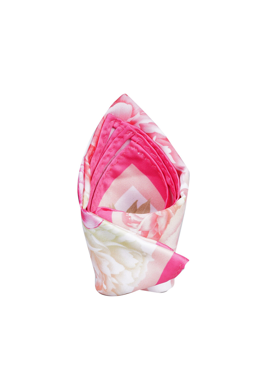 Tossido Men Pink & White Printed Pocket Square